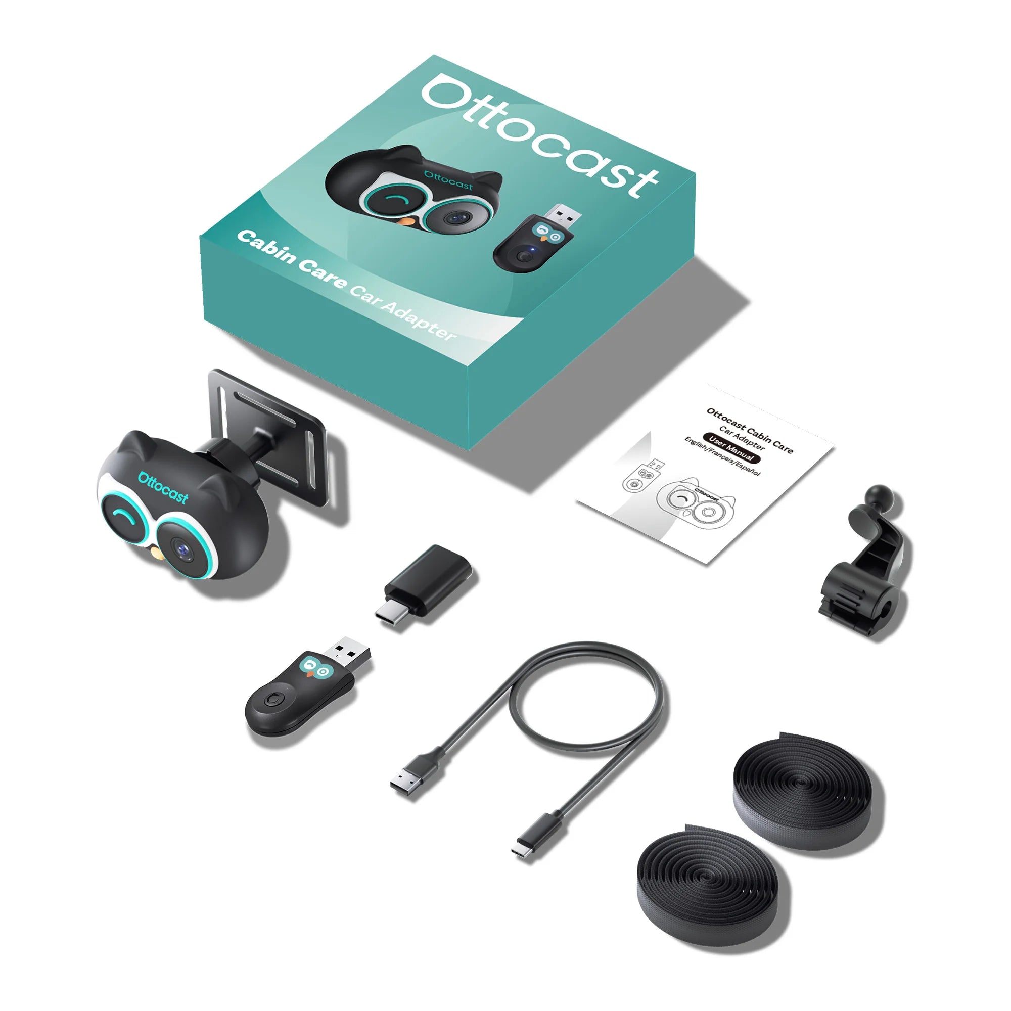 Ottocast Cabin Care Adapter Wireless CarPlay Car HD Camera for Baby Kids Car Accessories for Hyundai Benz Audi Chevrolet Kia